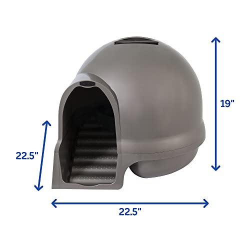 Petmate Booda Dome Clean Step Cat Litter Box 3 Colors, Brushed Nickel