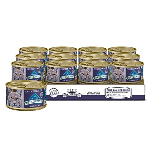 Blue Buffalo Blue Wilderness Chicken Canned Cat Food, 3 oz, Case of 24, 24 X 3 OZ