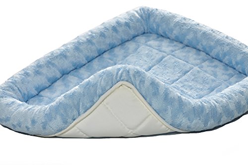 MidWest Homes for Pets Bolster Pet Bed for Dogs & Cats 18L-Inch Blue Dog Bed or Cat Bed w/ Comfortable Bolster | Ideal for 'Toy' Dog Breeds & Fits an 18-Inch Dog Crate