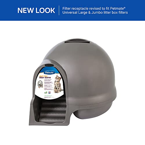 Petmate Booda Dome Clean Step Cat Litter Box 3 Colors, Brushed Nickel