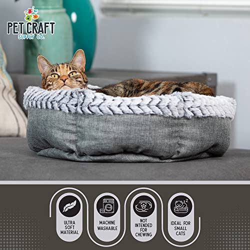 Pet Craft Supply Co. Soho Round Machine Washable Memory Foam Comfortable Ultra Soft All Season Self Warming Cat & Dog Bed