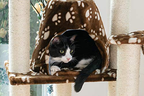 Armarkat Cat Tree Model A6601, Saddle Brwon W/White Paw Print