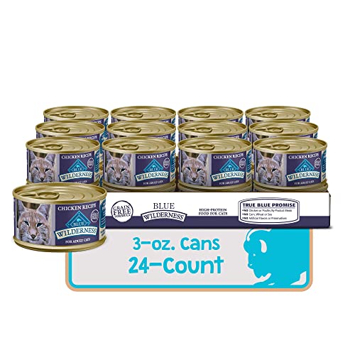 Blue Buffalo Blue Wilderness Chicken Canned Cat Food, 3 oz, Case of 24, 24 X 3 OZ