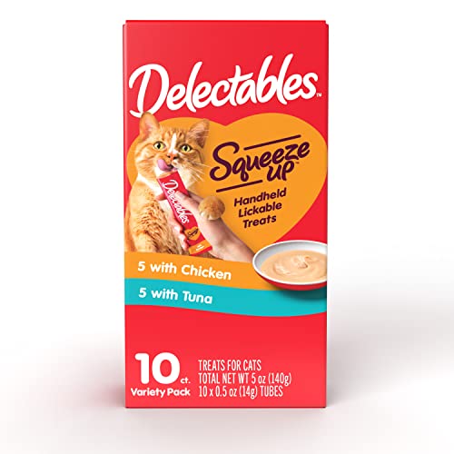 Delectables Squeeze Up Lickable Wet Cat Treats Variety Pack, 10Count