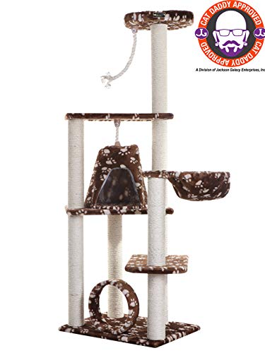 Armarkat Cat Tree Model A6601, Saddle Brwon W/White Paw Print