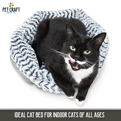 Pet Craft Supply Co. Soho Round Machine Washable Memory Foam Comfortable Ultra Soft All Season Self Warming Cat & Dog Bed