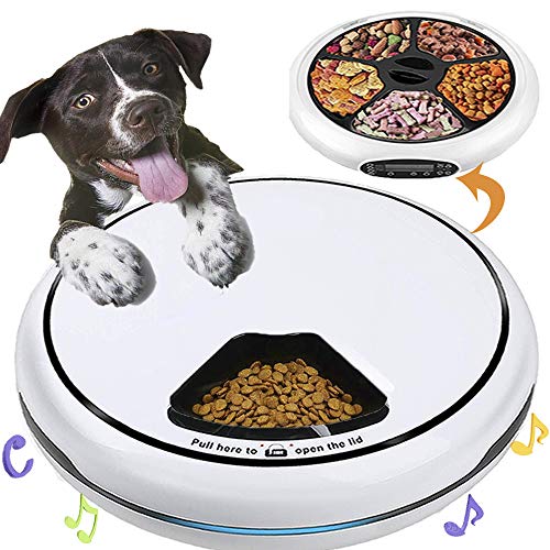Automatic Pet Feeder Food Dispenser for Dogs, Cats & Small Animals  Features Distribution Alarms, Portion Control & Voice Recording  Timer Programmable Up to 4 Meals a Day