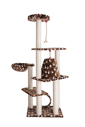 Armarkat Cat Tree Model A6601, Saddle Brwon W/White Paw Print