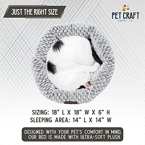 Pet Craft Supply Co. Soho Round Machine Washable Memory Foam Comfortable Ultra Soft All Season Self Warming Cat & Dog Bed