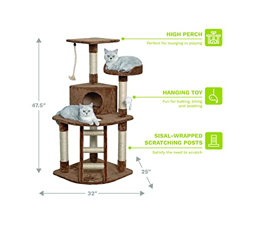 Go Pet Club Cat Tree,47.5-inch,Brown