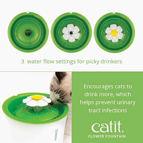 Catit Flower Fountain: 3L Drinking Fountain with Triple-Action Filter
