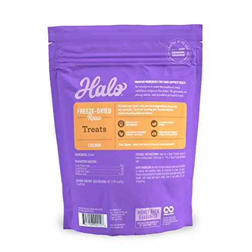 Halo Liv-A-Littles Grain Free Natural Dog Treats & Cat Treats, Freeze Dried Chicken Breast, 2.2-Ounce