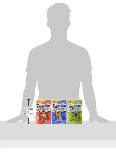 TEMPTATIONS MIXUPS Crunchy and Soft Cat Treats Variety Pack in Backyard Cookout, Surfer's Delight and Catnip Fever Flavors, (6) 3 oz. Pouches