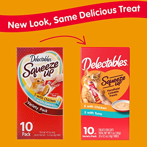 Delectables Squeeze Up Lickable Wet Cat Treats Variety Pack, 10Count