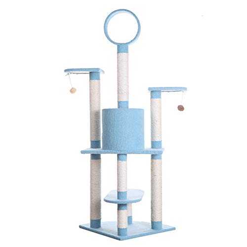 Armarkat Cat Tree - 65-Inch, Model B6605, Sky Blue