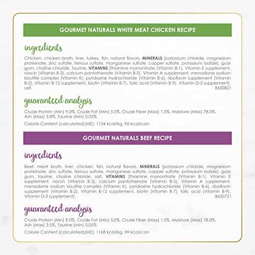 Purina Fancy Feast Natural Wet Cat Food Variety Pack, Gourmet Naturals Poultry & Beef Collection - (30) 3 oz. Cans