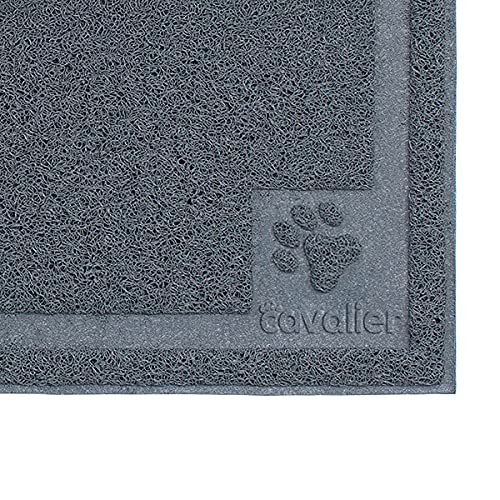 Cavalier Pets, Medium Dog Bowl Mat for Cat and Dog Bowls, Silicone Non-Slip Absorbent Waterproof Dog Food Mat, Easy to Clean, Unique Paw Design, 24 by 16 Inch, Grey