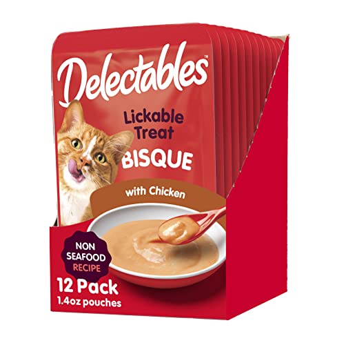 Delectables Bisque Lickable Wet Cat Treat - Chicken Pack of 12