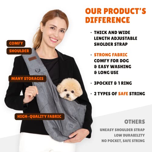 RETRO PUG Pet Carrier for Small and Medium Dogs,Cat - Pet Sling Purse - Front Pack  Travel Puppy Carrying Bag  Doggie Pouch  Adjustable Shoulder Strap  Tote Papoose  Chest Holder - 15~20 lbs