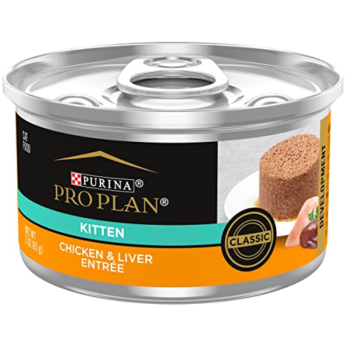 Purina Pro Plan Pate Wet Kitten Food, FOCUS Chicken & Liver Entree - (24) 3 oz. Pull-Top Cans