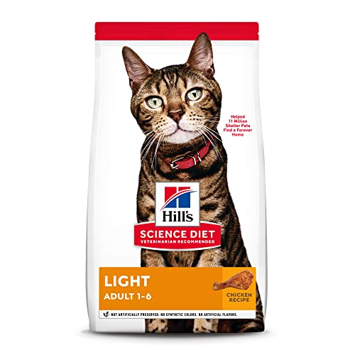 Hill's Science Diet Dry Cat Food, Adult, Light for Healthy Weight & Weight Management, Chicken Recipe, 4 lb Bag