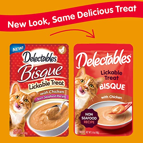 Delectables Bisque Lickable Wet Cat Treat - Chicken Pack of 12