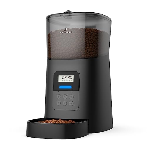 PETLIBRO Automatic Cat Feeder, 6L Auto Pet Cat Dry Food Dispenser with Clog-Free Design, Low Food LED Indication, 0-50 Portion Control for 1-6 Meals Daily, 10s Voice Recorder for Small & Medium Pets