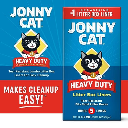 JONNY CAT Heavy Duty Litter Box Liners, Jumbo, 5 Liners-Box