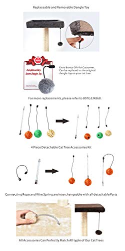 AmazonBasics Extra Large Cat Tree Tower with Condo - 24 x 56 x 19 Inches, Beige