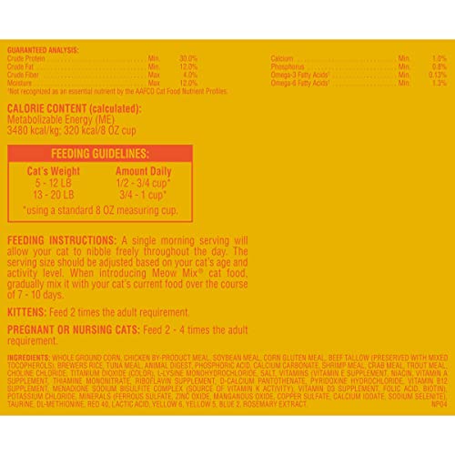 Meow Mix Seafood Medley Dry Cat Food, 14.2 Pounds