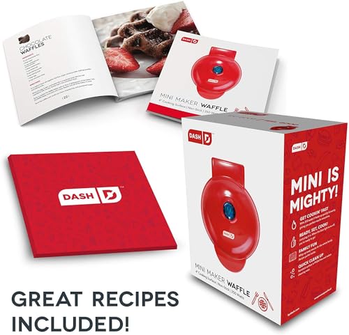 Dash Mini Maker: The Mini Waffle Maker Machine for Individual Waffles, Paninis, Hash browns, & other on the go Breakfast, Lunch, or Snacks - Red