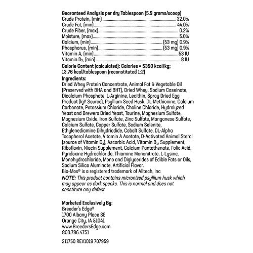 Breeder's Edge Foster Care Feline- Powdered Milk Replacer- for Kittens & Cats- 12oz