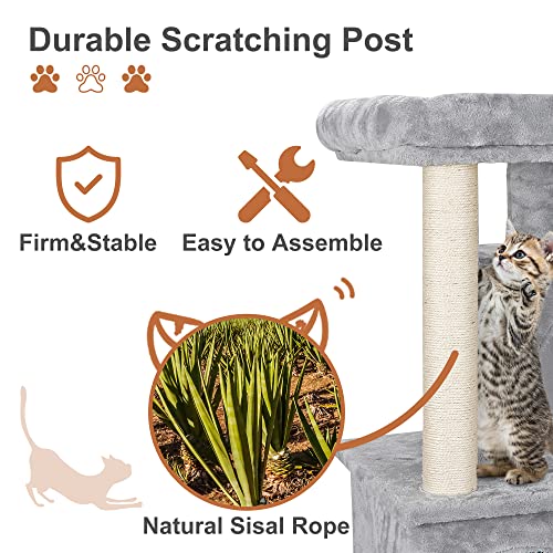 ZENY 33.5'' Cat Tree Tower with Scratching Posts - Kittens House Furniture Trees