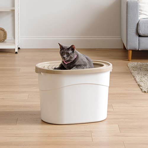 IRIS USA Top Entry Cat Litter Box with Scoop TECL-20