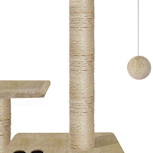 OTLIVE Cat Tree Condo, 27 inch Cat Tree with Cat Scratching Post and Pet House Cave (Beige)