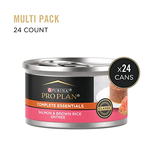 Purina Pro Plan Pate Wet Cat Food, Salmon & Wild Rice Entree - (24) 3 oz. Pull-Top Cans