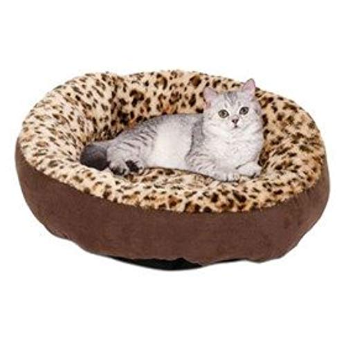 Aspen Pet Round Animal Print Pet Bed for Small Dogs and Cats 18-inch by 18-inch