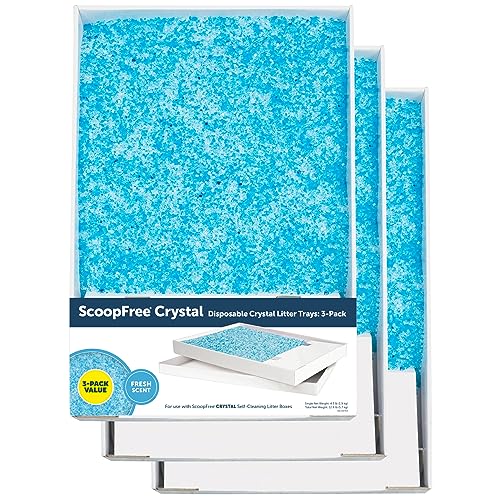 PetSafe ScoopFree Self-Cleaning Cat Litter Box Tray Refills with Premium Blue Non-Clumping Crystals - 3 Pack