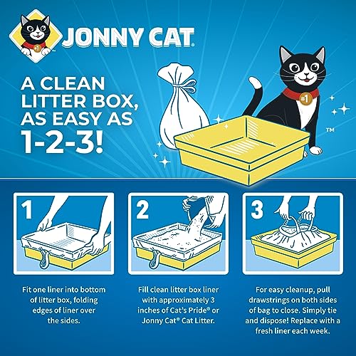 JONNY CAT Heavy Duty Litter Box Liners, Jumbo, 5 Liners-Box