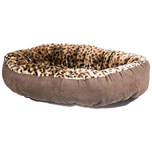 Aspen Pet Round Animal Print Pet Bed for Small Dogs and Cats 18-inch by 18-inch