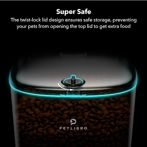 PETLIBRO Automatic Cat Feeder, 6L Auto Pet Cat Dry Food Dispenser with Clog-Free Design, Low Food LED Indication, 0-50 Portion Control for 1-6 Meals Daily, 10s Voice Recorder for Small & Medium Pets