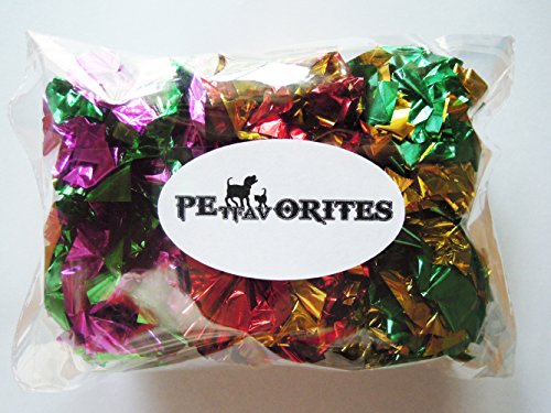 PETFAVORITES Original Mylar Crinkle Balls Cat Toys - 6 Pack