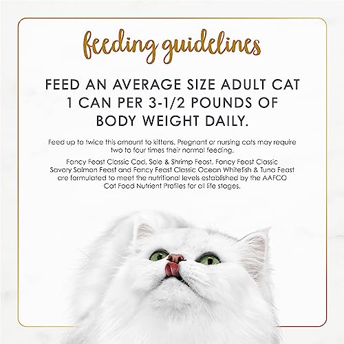 Purina Fancy Feast Grain Free Pate Wet Cat Food Variety Pack, Seafood Classic Pate Collection - (2 Packs of 12) 3 oz. Cans