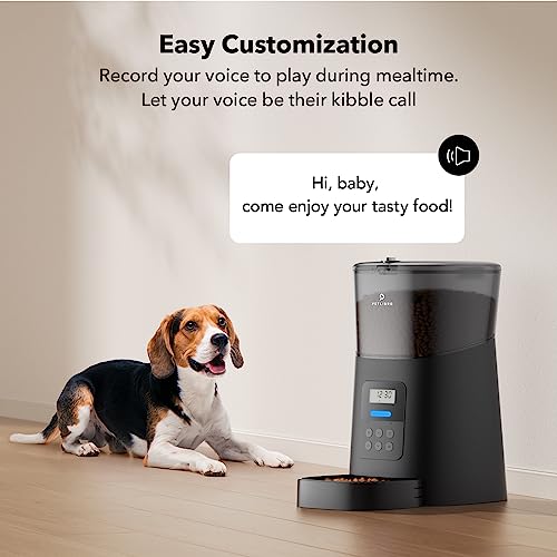 PETLIBRO Automatic Cat Feeder, 6L Auto Pet Cat Dry Food Dispenser with Clog-Free Design, Low Food LED Indication, 0-50 Portion Control for 1-6 Meals Daily, 10s Voice Recorder for Small & Medium Pets