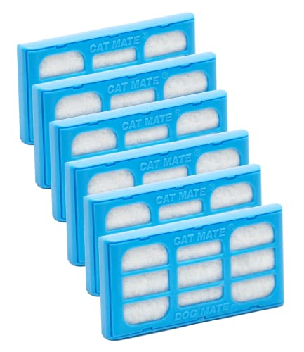 Pet Mate Genuine Replacement Filter Cartridges for Use with Cat and Dog Mate Pet Fountains, Pack of 6
