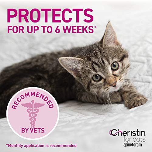 Cheristin for Cats Topical Flea Treatment and Prevention - Long Lasting, Fast Acting and Easy Application Cat Flea Treatment, 6 Monthly Doses