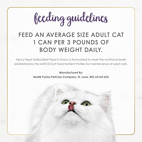 Purina Fancy Feast Gravy Grilled Wet Cat Food, Beef Feast - (24) 3 oz. Cans