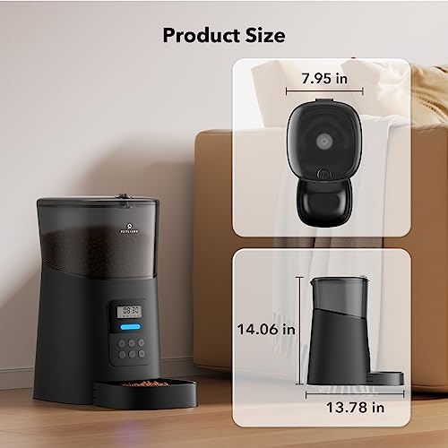 PETLIBRO Automatic Cat Feeder, 6L Auto Pet Cat Dry Food Dispenser with Clog-Free Design, Low Food LED Indication, 0-50 Portion Control for 1-6 Meals Daily, 10s Voice Recorder for Small & Medium Pets