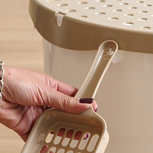 IRIS USA Top Entry Cat Litter Box with Scoop TECL-20