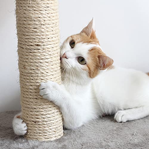 PETMAKER Cat Tree Condo 3 Tier with Condo & Scratching Posts, 37.5", Brown & Tan